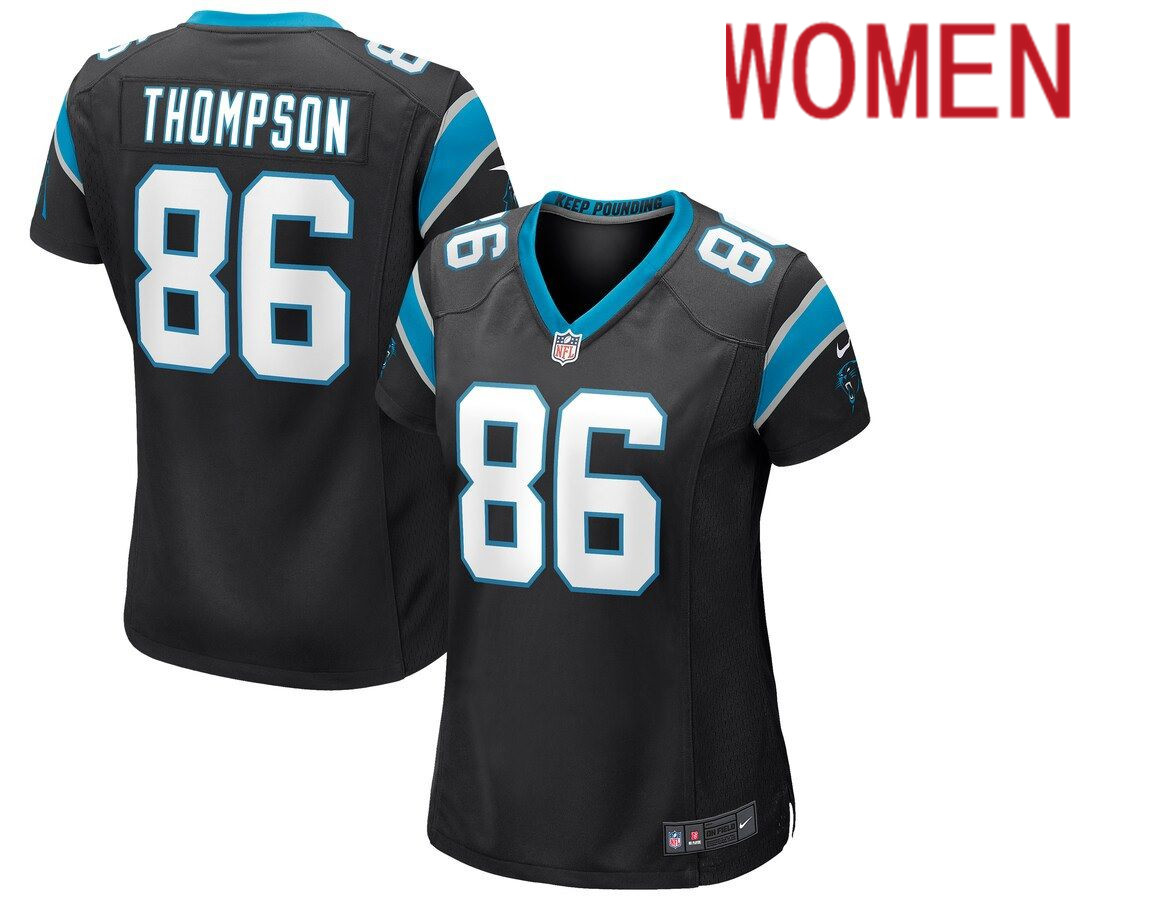 Women Carolina Panthers 86 Colin Thompson Nike Black Game NFL Jersey